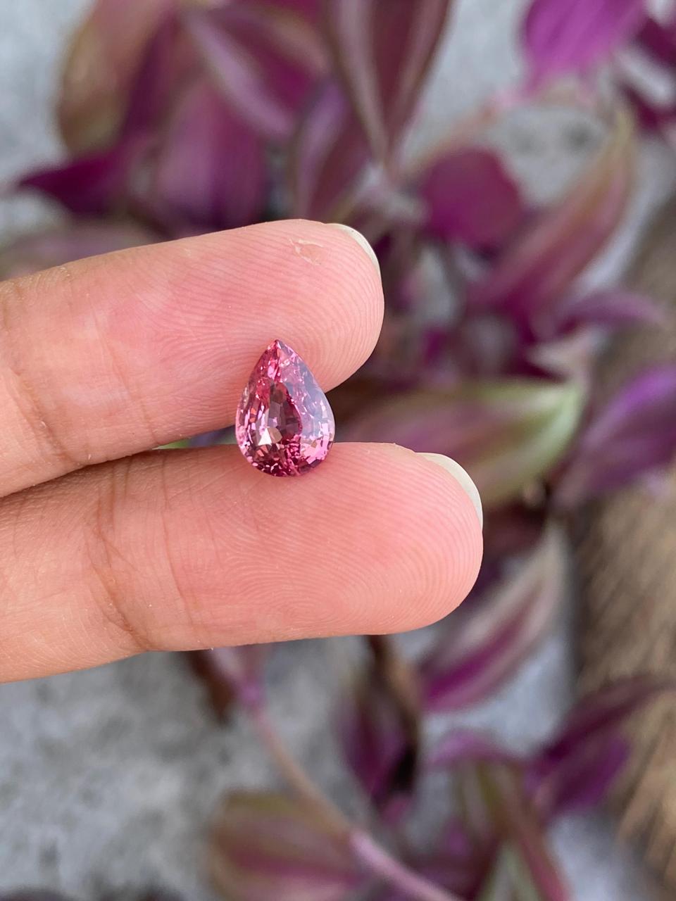 Natural Vivid Pink Spinel - Mahenge Tanzania - 2.04 Carat - Pear Shape - Certified