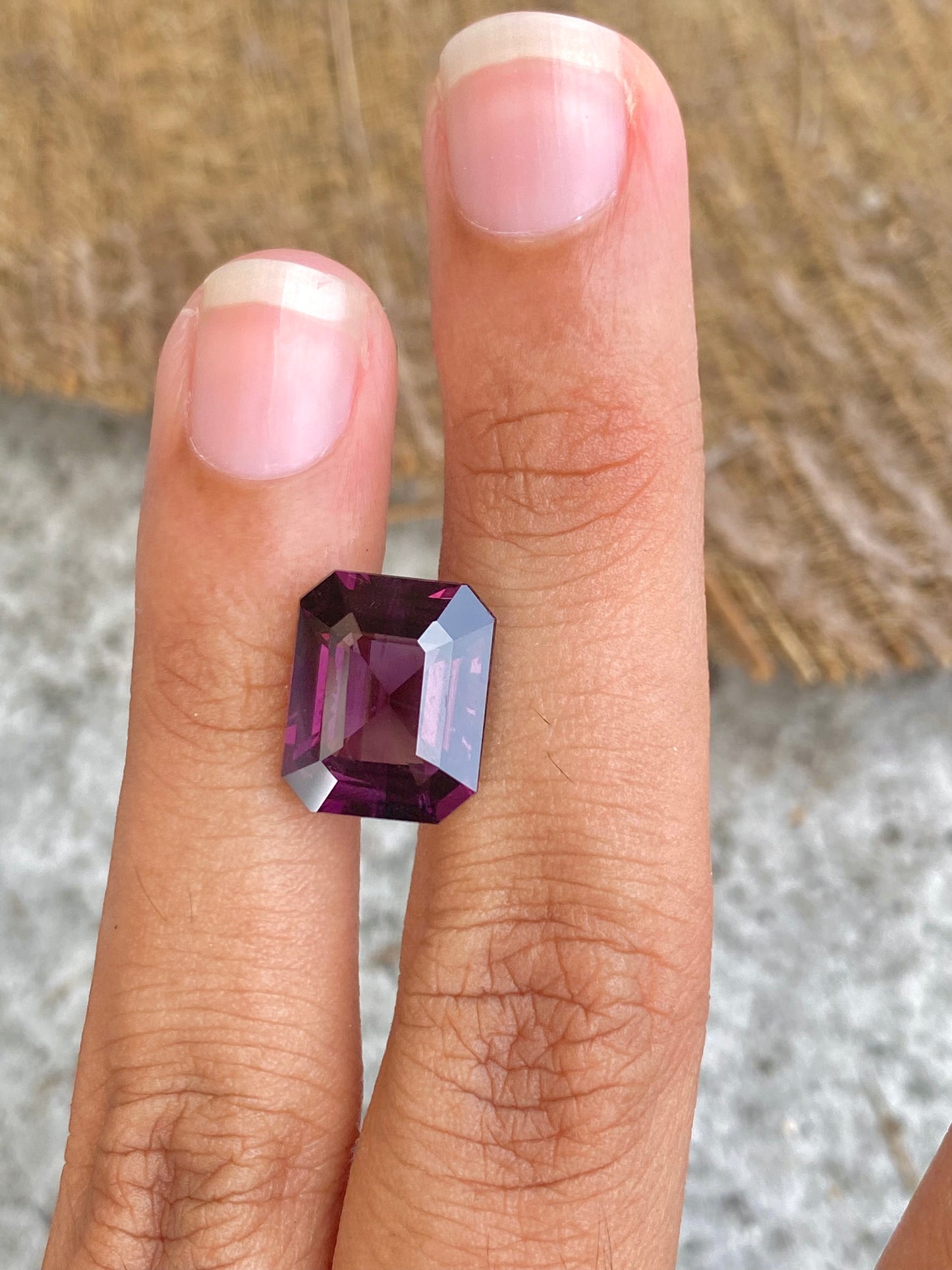 Magenta Pink Spinel - 7.05 Carat - Emerald Cut - Tanzania