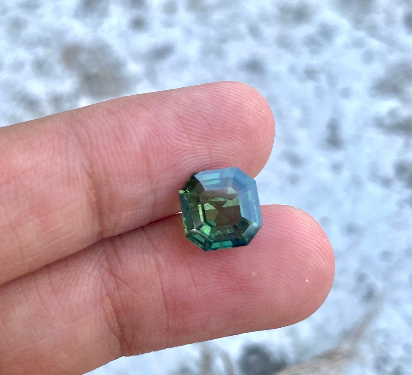 Australian Green/Teal Sapphire - 3.33 Crt - Asscher Cut