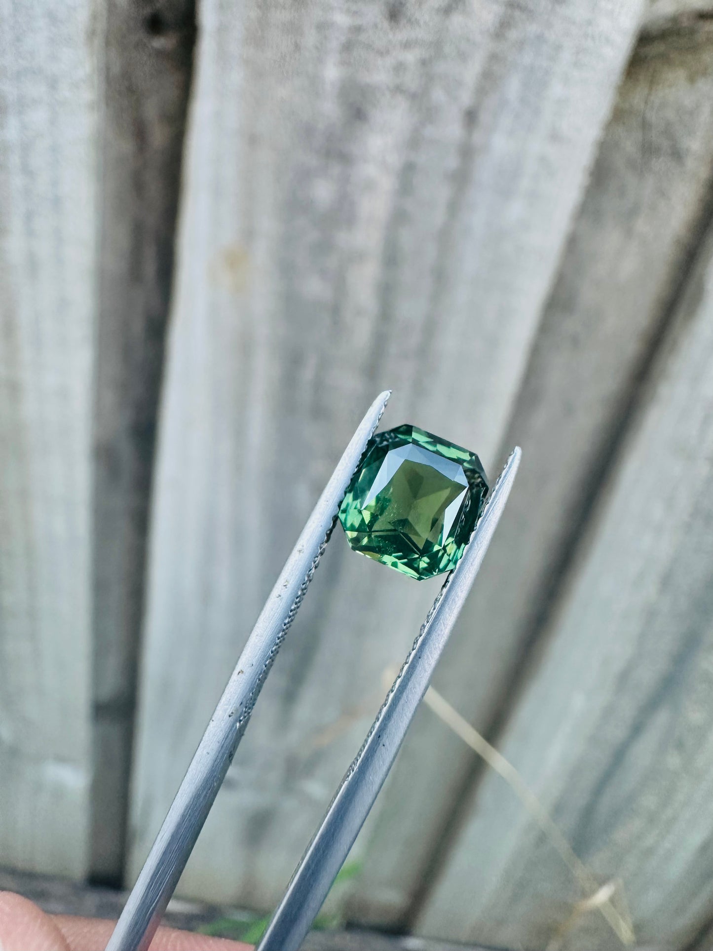 Australian Green Sapphire | 3.68 Crt  |Radiant Cut | Unheated